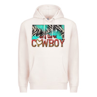 Pale Pink hey there cowboy Premium Hoodie - texasbilliewilder