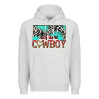 Dove Grey hey there cowboy Premium Hoodie - texasbilliewilder