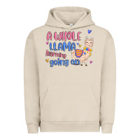 Pigment French Oak a whole llama learning going on Urban Hoodie - MaliasSmallBusiness
