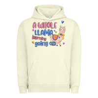 Pigment Pistachio a whole llama learning going on Urban Hoodie - MaliasSmallBusiness