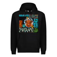 Black highland cattle Premium Hoodie - texasbilliewilder