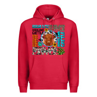 Cardinal highland cattle Premium Hoodie - texasbilliewilder