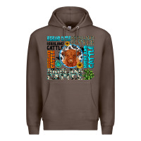 Coffee highland cattle Premium Hoodie - texasbilliewilder
