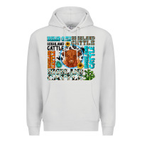 Dove Grey highland cattle Premium Hoodie - texasbilliewilder
