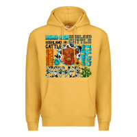 Mustard highland cattle Premium Hoodie - texasbilliewilder