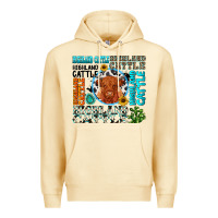 Pina Colada highland cattle Premium Hoodie - texasbilliewilder