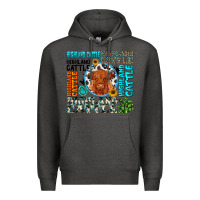 Charcoal Heather highland cattle Premium Hoodie - texasbilliewilder