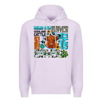Lilac highland cattle Premium Hoodie - texasbilliewilder