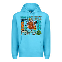 Ocean Blue highland cattle Premium Hoodie - texasbilliewilder
