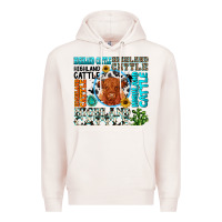 Pale Pink highland cattle Premium Hoodie - texasbilliewilder