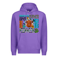 Purple highland cattle Premium Hoodie - texasbilliewilder
