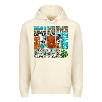 Sandshell highland cattle Premium Hoodie - texasbilliewilder