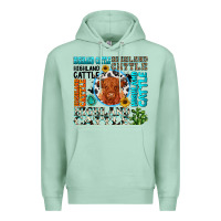 Seafoam highland cattle Premium Hoodie - texasbilliewilder