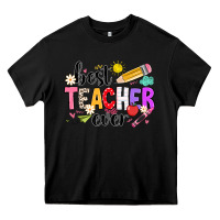 Black iBest Teacher Ever Heavy Core Tee - CowhideDigitalArt
