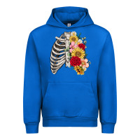 Cobalt floral ribcage Urban Hoodie - MaliasSmallBusiness
