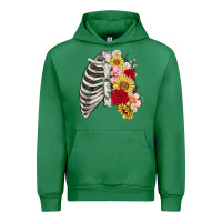 Emerald floral ribcage Urban Hoodie - MaliasSmallBusiness