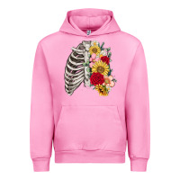 Fuchsia Pink floral ribcage Urban Hoodie - MaliasSmallBusiness