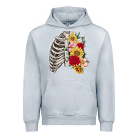 Heather Grey floral ribcage Urban Hoodie - MaliasSmallBusiness