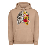 Pigment Burro floral ribcage Urban Hoodie - MaliasSmallBusiness