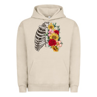 Pigment French Oak floral ribcage Urban Hoodie - MaliasSmallBusiness