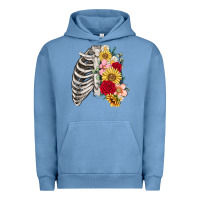 Pigment Pebble Blue floral ribcage Urban Hoodie - MaliasSmallBusiness