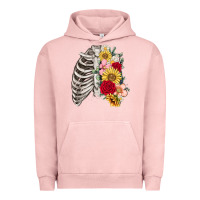 Pigment Salmon floral ribcage Urban Hoodie - MaliasSmallBusiness