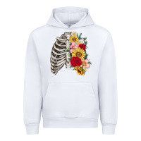 White floral ribcage Urban Hoodie - MaliasSmallBusiness