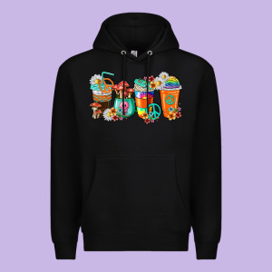 Hippie Coffee Cups Premium Hoodie Designed By Texasbilliewilder