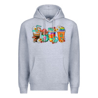 Heather Grey hippie coffee cups Premium Hoodie - texasbilliewilder