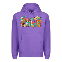 Purple hippie coffee cups Premium Hoodie - texasbilliewilder