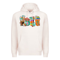 Pale Pink hippie coffee cups Premium Hoodie - texasbilliewilder