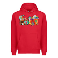 Red hippie coffee cups Premium Hoodie - texasbilliewilder