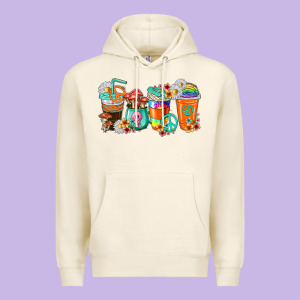 Hippie Coffee Cups Premium Hoodie Designed By Texasbilliewilder