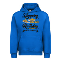 Cobalt stepping into my birthday with god s grace and mer Urban Hoodie - MaliasSmallBusiness