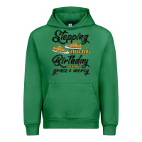 Emerald stepping into my birthday with god s grace and mer Urban Hoodie - MaliasSmallBusiness