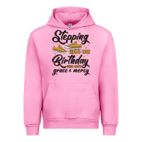 Fuchsia Pink stepping into my birthday with god s grace and mer Urban Hoodie - MaliasSmallBusiness