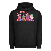 Pigment Black love coffee cups Urban Hoodie - MaliasSmallBusiness