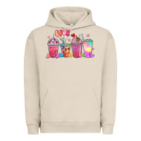 Pigment French Oak love coffee cups Urban Hoodie - MaliasSmallBusiness