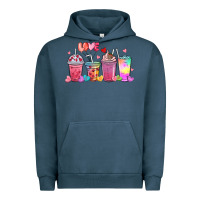 Pigment Midnight Navy love coffee cups Urban Hoodie - MaliasSmallBusiness
