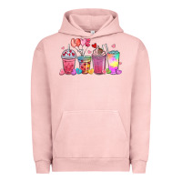 Pigment Salmon love coffee cups Urban Hoodie - MaliasSmallBusiness