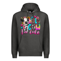 Charcoal Heather holy cow  m cute Premium Hoodie - texasbilliewilder
