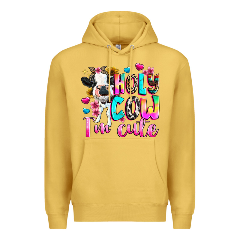Holy Cow  M Cute Premium Hoodie by texasbilliewilder | Teevron