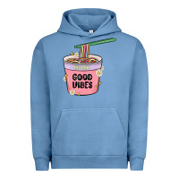 Pigment Pebble Blue instant good vibes noodles Urban Hoodie - MaliasSmallBusiness