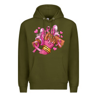 Army Green Breast Cancer afro girl sneakers Premium Hoodie - RanaPortraitStore