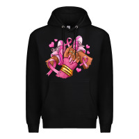 Black Breast Cancer afro girl sneakers Premium Hoodie - RanaPortraitStore