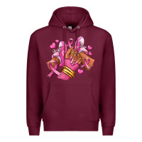 Burgundy Breast Cancer afro girl sneakers Premium Hoodie - RanaPortraitStore