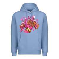 Colony Blue Breast Cancer afro girl sneakers Premium Hoodie - RanaPortraitStore