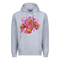 Heather Grey Breast Cancer afro girl sneakers Premium Hoodie - RanaPortraitStore