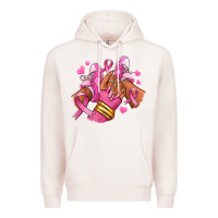 Pale Pink Breast Cancer afro girl sneakers Premium Hoodie - RanaPortraitStore