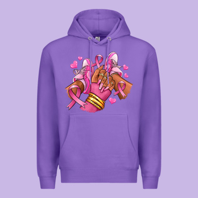 Premium Hoodie Breast Cancer afro girl sneakers
